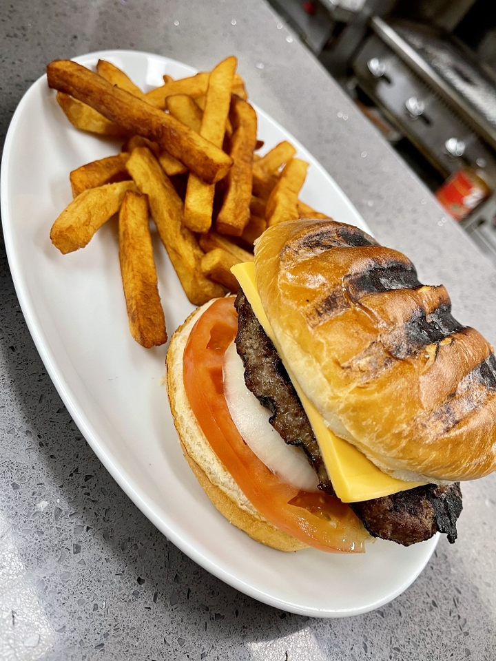 Order Classic Cheeseburger (with American cheese) food online from Kalamata Kitchen store, Oak Park on bringmethat.com