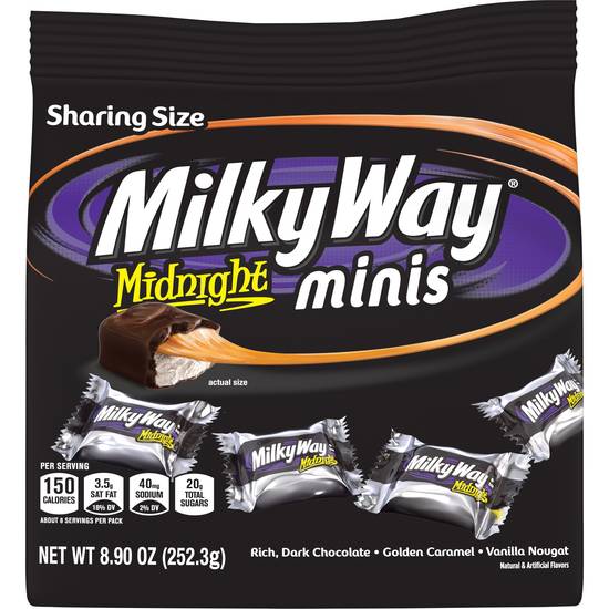 Order Milky Way Midnight Dark Chocolate Minis Size Candy Bars (8.9 oz) food online from Rite Aid store, Eugene on bringmethat.com