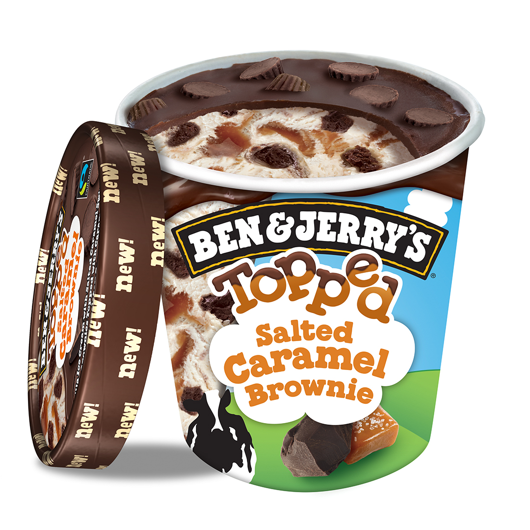 Order Ben & Jerry's Topped Salted Caramel Brownie Pint food online from The Ice Cream Shop store, Berkeley on bringmethat.com