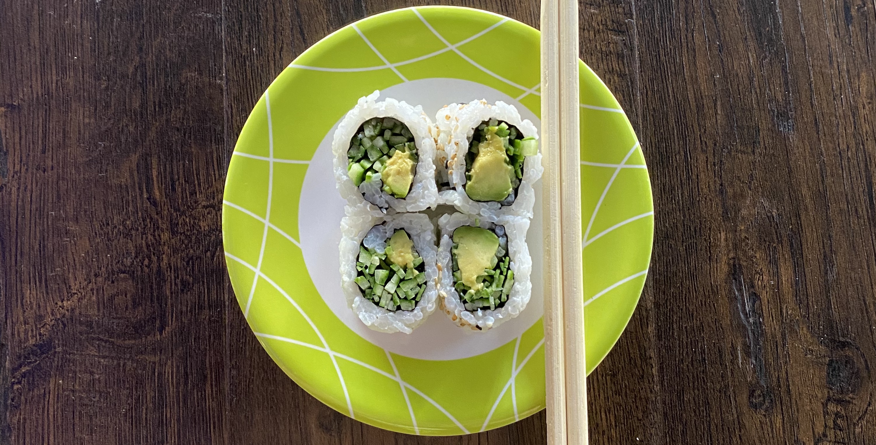 Order Avocado Cucumber Roll - 4 Pieces food online from Sushi Train store, Minneapolis on bringmethat.com