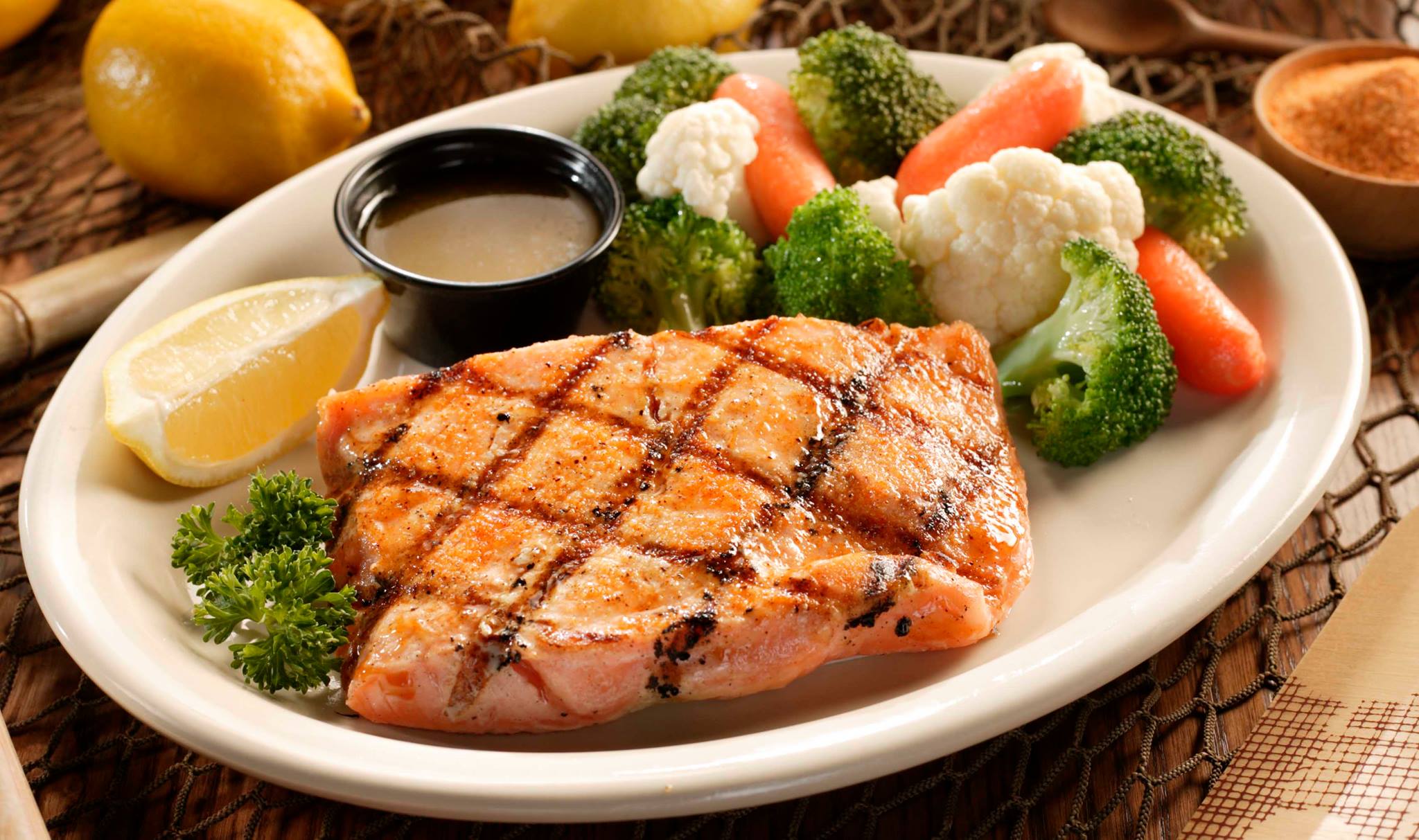 Order Mesquite Grilled Salmon food online from Colton's Steakhouse store, Jefferson City on bringmethat.com