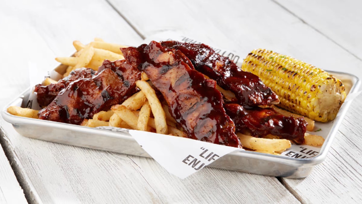 Order BBQ Ribs (6 Bone) food online from Sizzler store, Provo on bringmethat.com