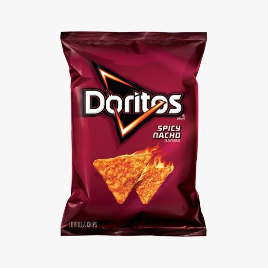 Order Doritos Spicy Nacho Flavored Tortilla Chips food online from Century Discount Liquor store, Inglewood on bringmethat.com