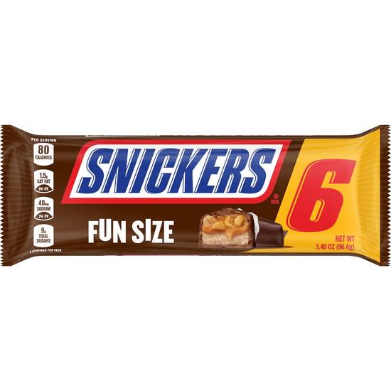 Order SNICKERS Milk Chocolate Candy Bars Fun Size, 3.4 OZ, 6 CT food online from Cvs store, MONTEZUMA on bringmethat.com