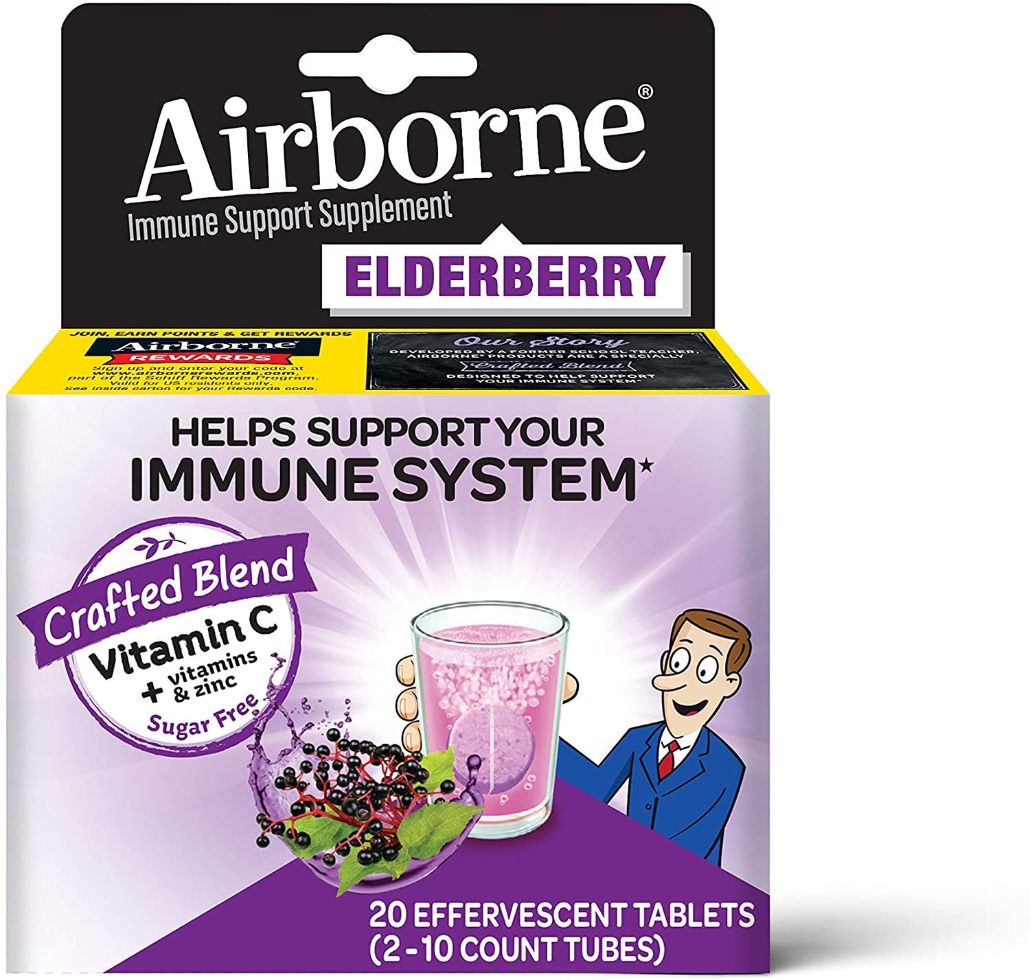 Order Airborne Elderberry Effervescent Tablets - 20 ct food online from Rite Aid store, REEDLEY on bringmethat.com