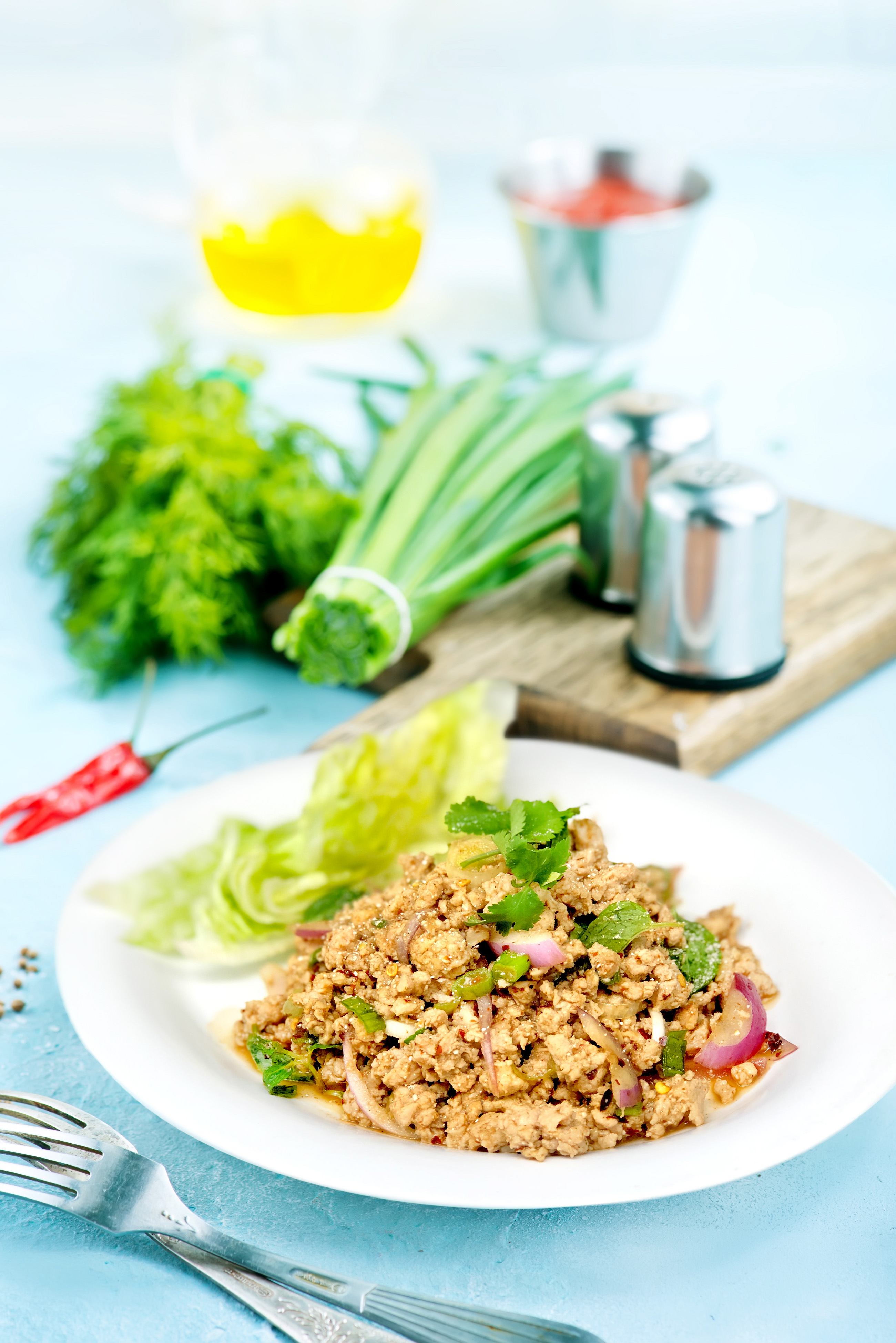 Order Chicken Larb Salad food online from Ubon Thai Kitchen store, Torrance on bringmethat.com
