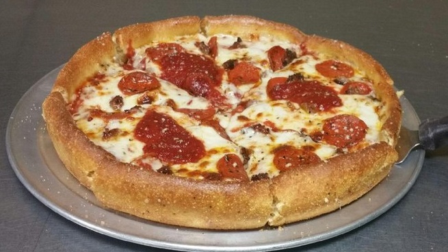 Order Pan Cheese Pizza food online from Firehouse Pizza store, East Peoria on bringmethat.com