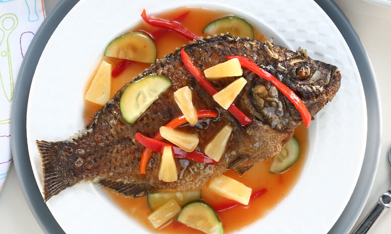 Order Fried  Red Snapper Sweet and sour sauce food online from Luck thai store, Brooklyn on bringmethat.com