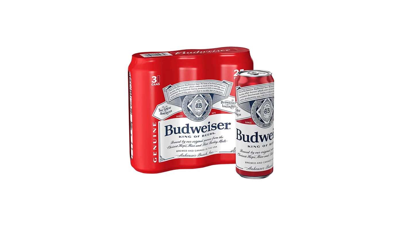 Order Budweiser 3 Pack 25oz food online from Extramile store, San Diego on bringmethat.com
