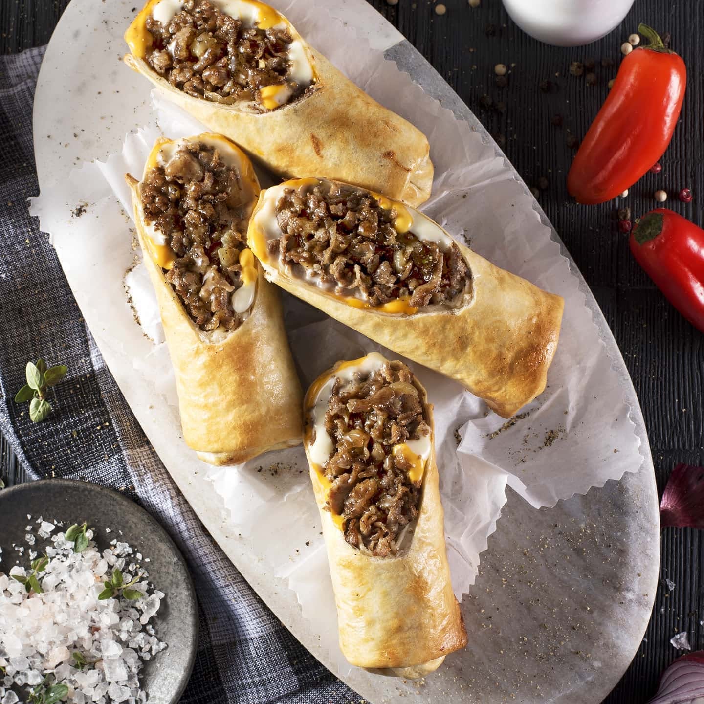 Order Cheesesteak Roll Ups - Roll food online from Select Pizza | Grill store, Cinnaminson on bringmethat.com