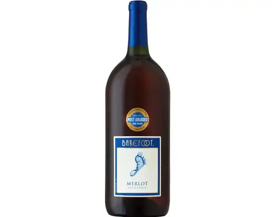 Order Barefoot Merlot Wine, 1.5L bottle (13% ABV) food online from Central Liquor Market store, Los Angeles on bringmethat.com