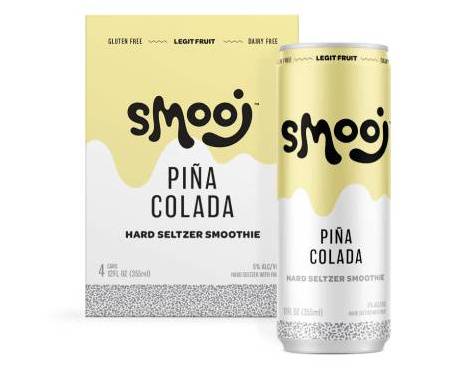 Order Smooj: Pina Colada Smoothie Seltzer 4-Pack food online from Bottlebox store, Norfolk on bringmethat.com