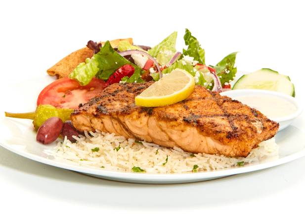 Order Grilled Salmon Feast food online from Taziki's Mediterranean Cafe store, Raleigh on bringmethat.com