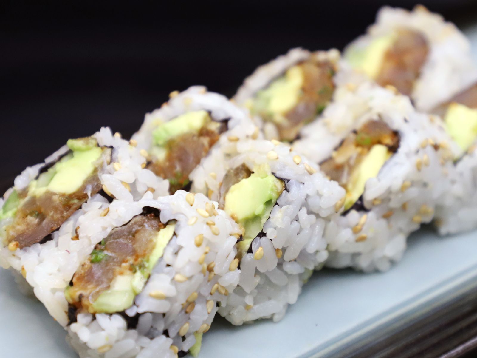 Order Spicy Albacore Roll food online from Tom's Sushi House store, Los Angeles on bringmethat.com