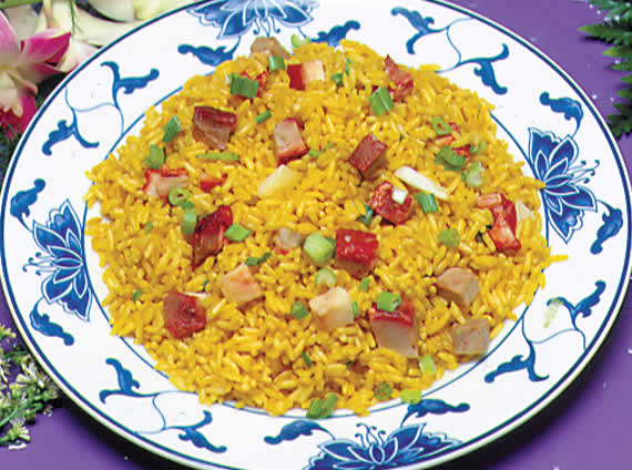 Order 45. Roast Pork Fried Rice food online from China Garden store, Hackettstown on bringmethat.com