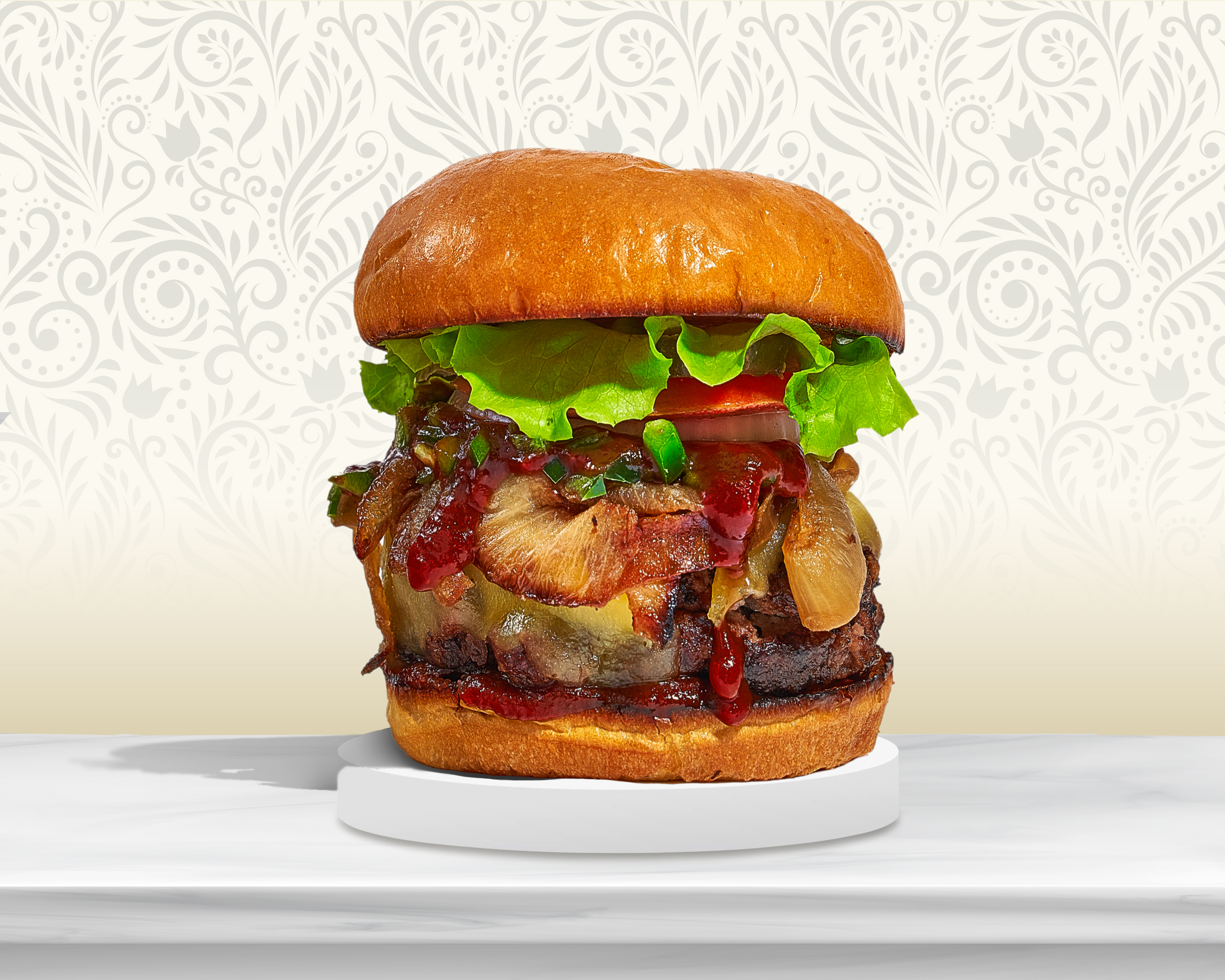 Order Get Sauced BBQ Burger food online from Vegan Cravings store, Long Beach on bringmethat.com