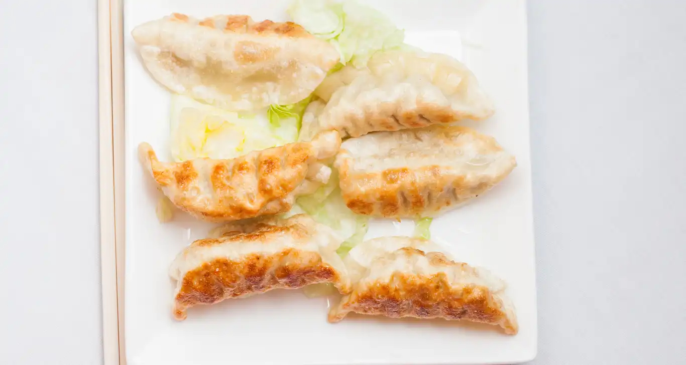 Order Pot Sticker (6) 锅贴 food online from Ume Chinese Food store, San Jose on bringmethat.com