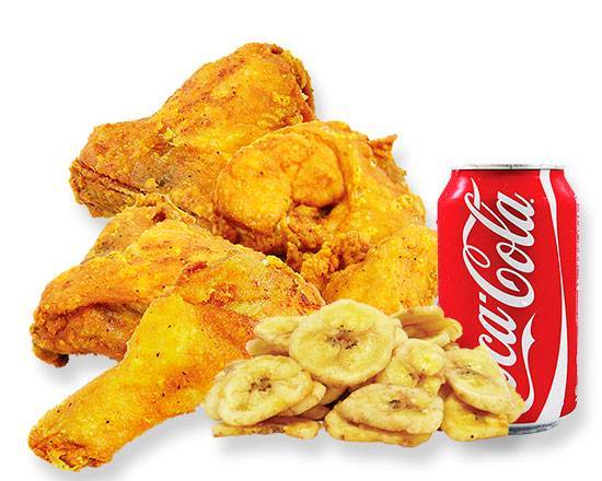 Order 5pcs chicken with Tostones & can soda  food online from Us Kennedy Fried Chicken store, New York on bringmethat.com