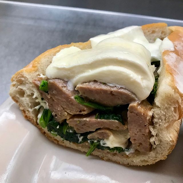 Order Sausage, Broccoli Rabe and Fresh Mozzarella Hero food online from Calabria Pizza store, Oradell on bringmethat.com