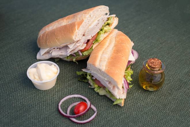 Order Turkey and Cheese Sub food online from Pizza Express store, Albany on bringmethat.com