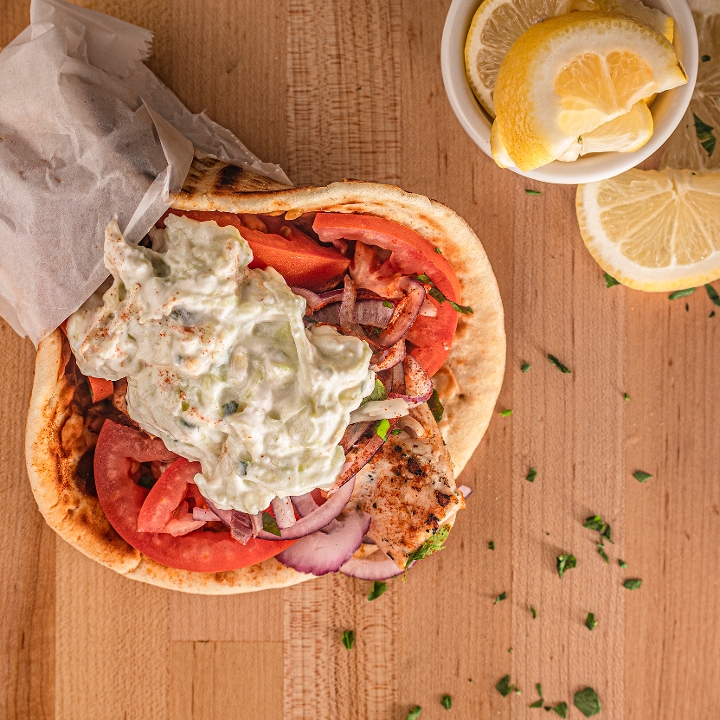 Order Chicken Souvlaki Pita food online from Its Greek to Me store, Fort Lee on bringmethat.com