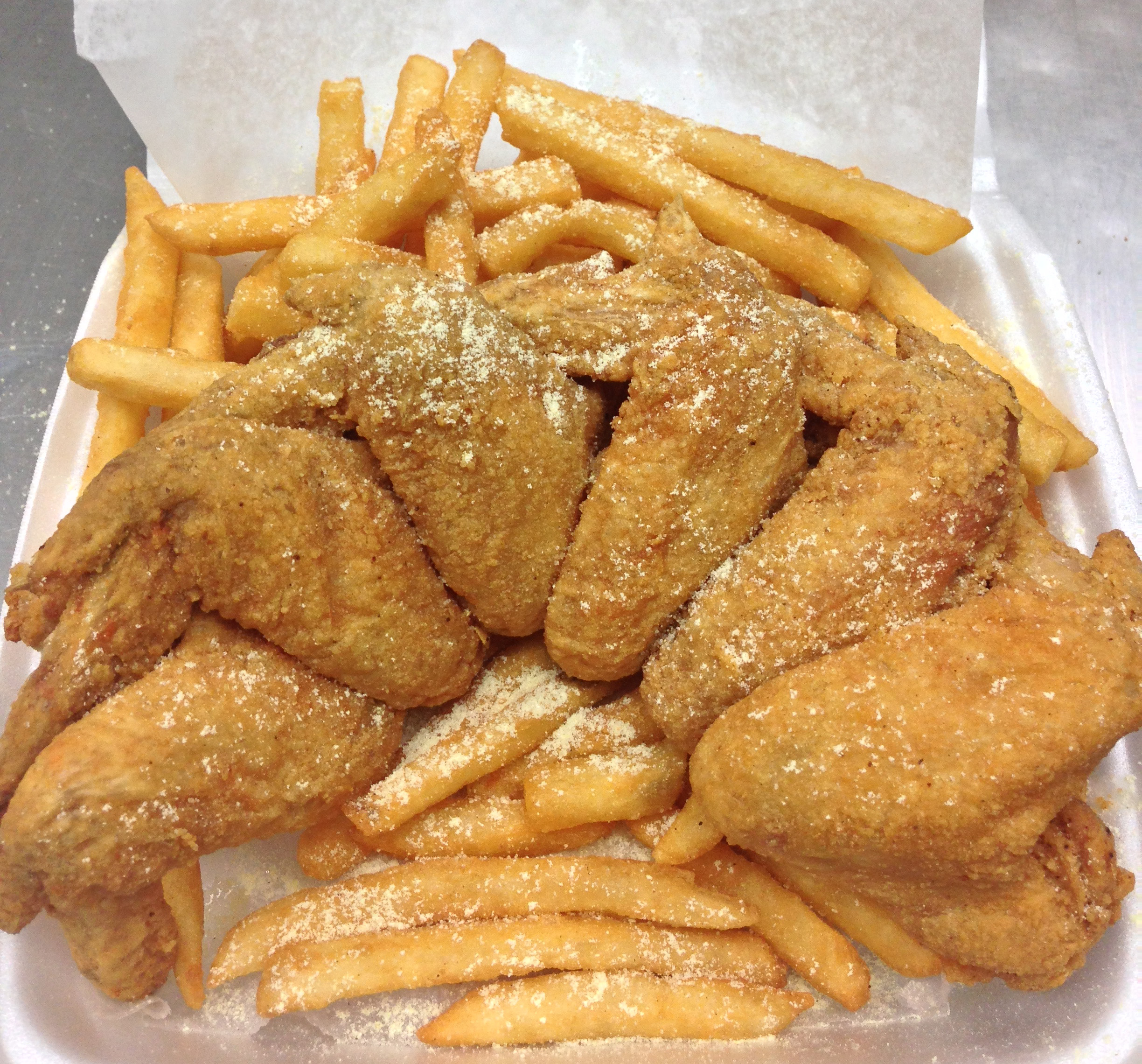 Order 6pc Wings Dinner food online from Sharks Fish store, Chicago on bringmethat.com