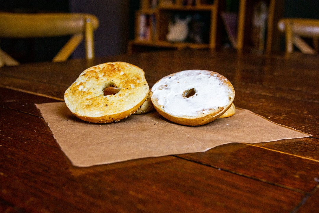 Order Toasted Bagel food online from Rhino Coffee Downtown store, Shreveport on bringmethat.com