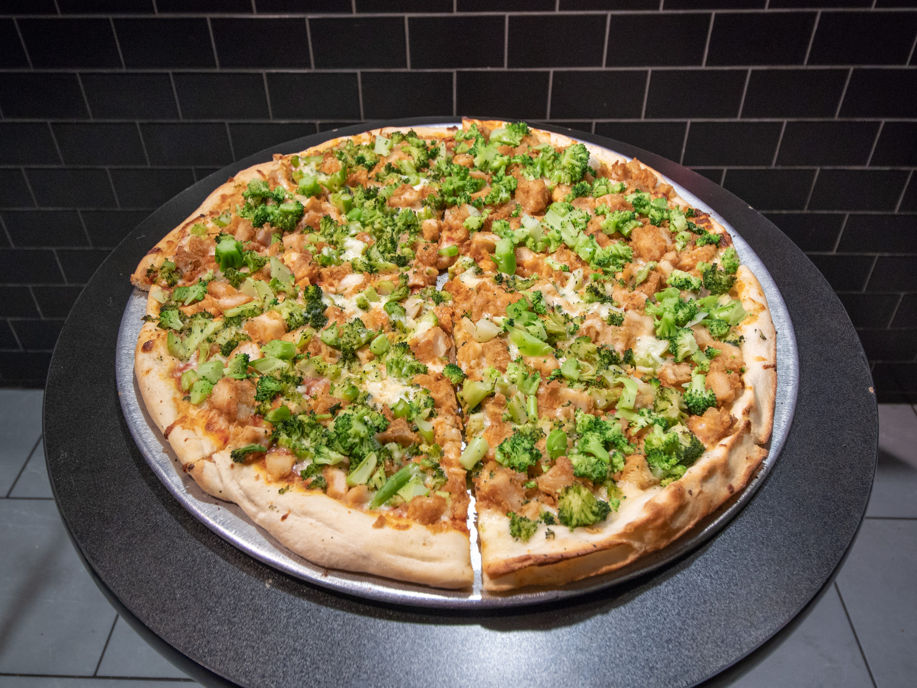 Order Broccoli Chicken Pizza Pie food online from 2 Bros Pizza store, New York on bringmethat.com