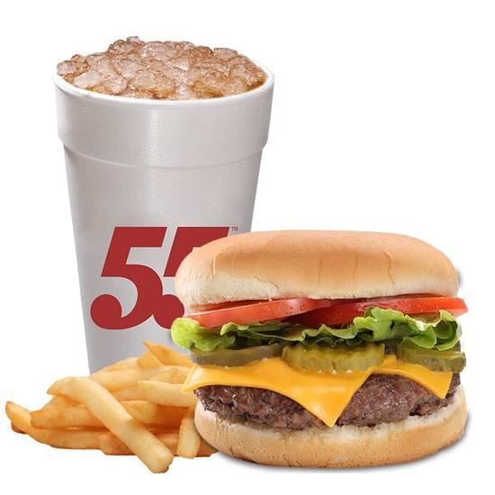 Order Americana Burger Meal food online from Hwy 55 Burgers Shakes & Fries store, Rocky Mount on bringmethat.com