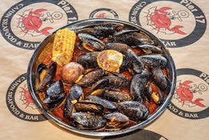 Order Black Mussels (1/2 lb.) food online from Pier 17 Seafood store, Louisville on bringmethat.com