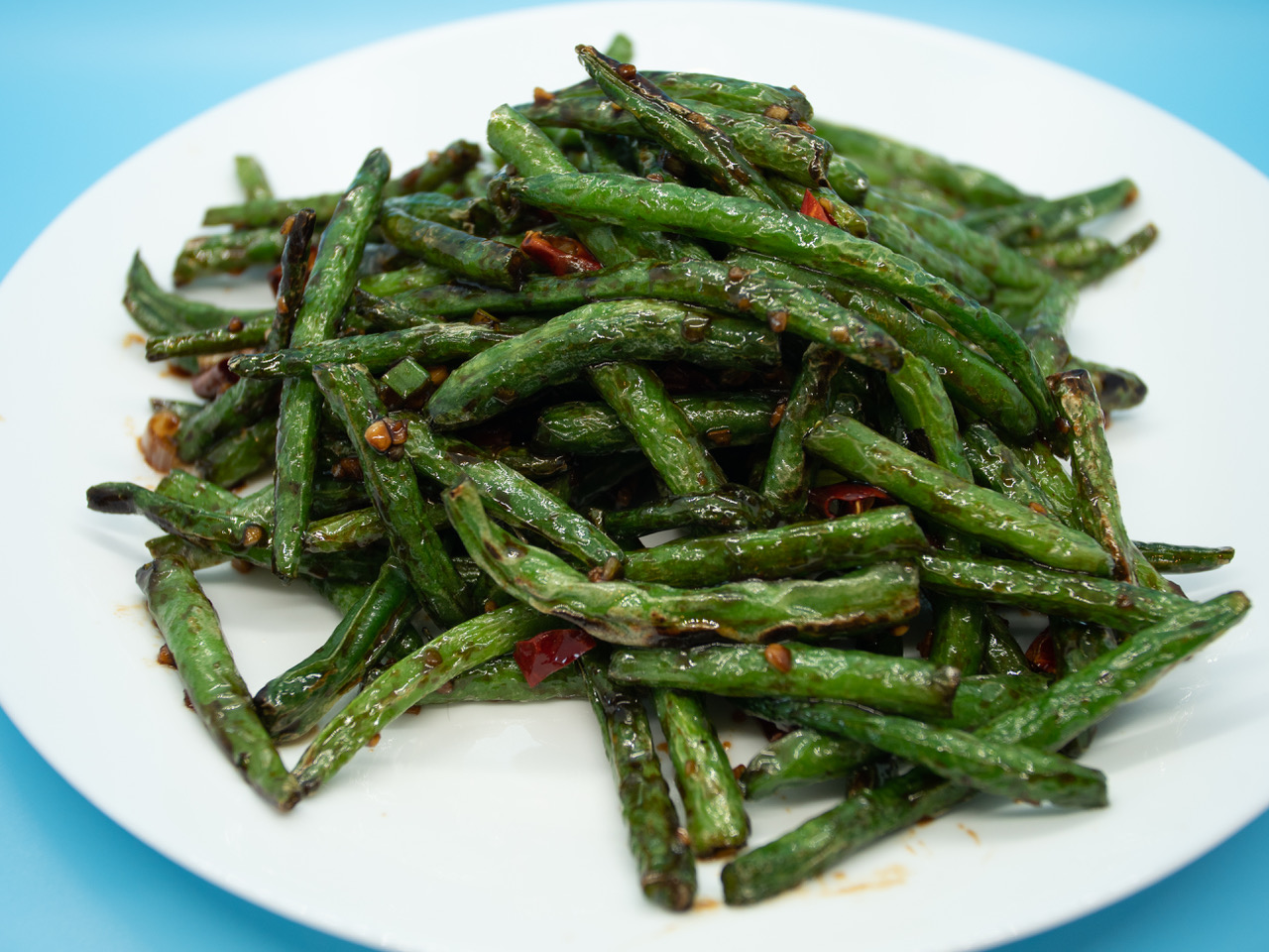 Order H1. Dry Braised Green Beans  干煸四季豆 food online from Hai master kitchen store, Laguna Woods on bringmethat.com
