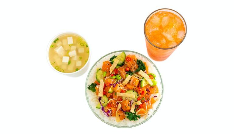 Order Poke Your Way Combo - Regular (Drink + Miso Soup or Kettle Chips) food online from Pokeworks - Uptown store, Dallas on bringmethat.com