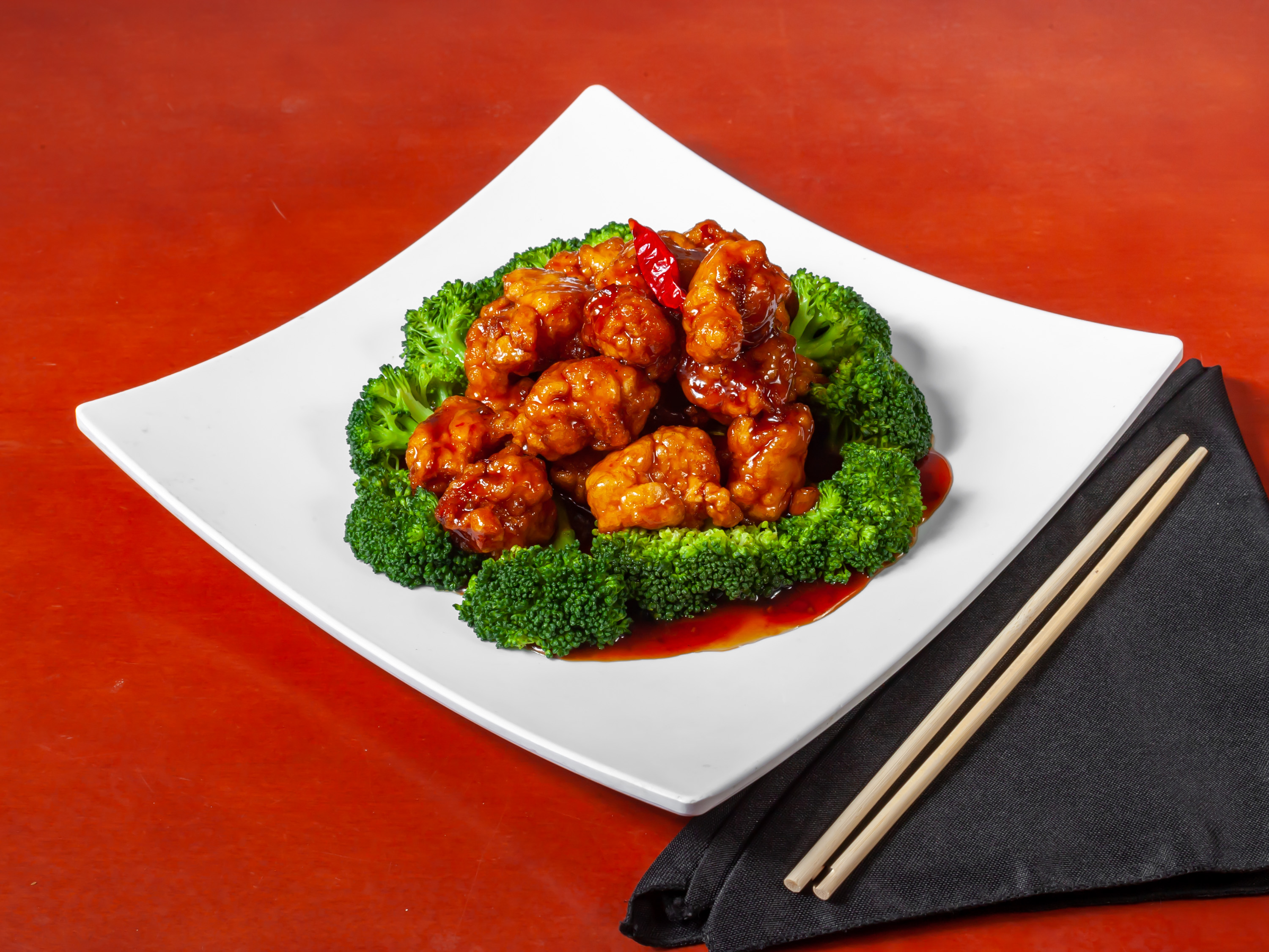 Order 48. General Tso's Chicken food online from Wang & King Asian Cafe store, Charlotte on bringmethat.com