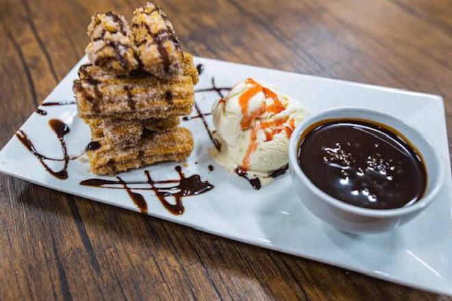 Order Churros with ice cream food online from Las Flamas Mexican Kitchen store, Dallas on bringmethat.com