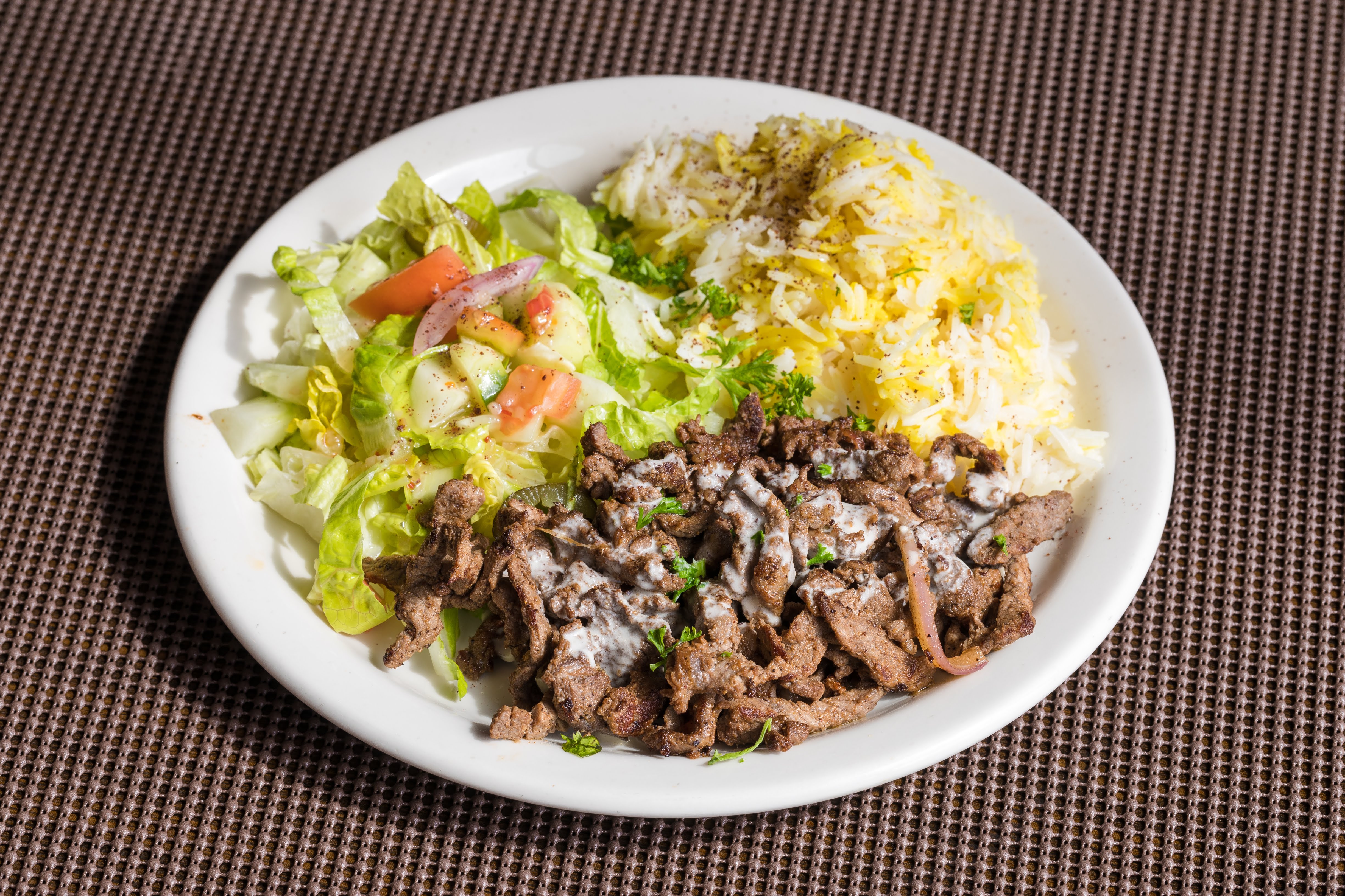 Order Beef Shawarma Plate food online from Rockn Wraps store, Redwood City on bringmethat.com