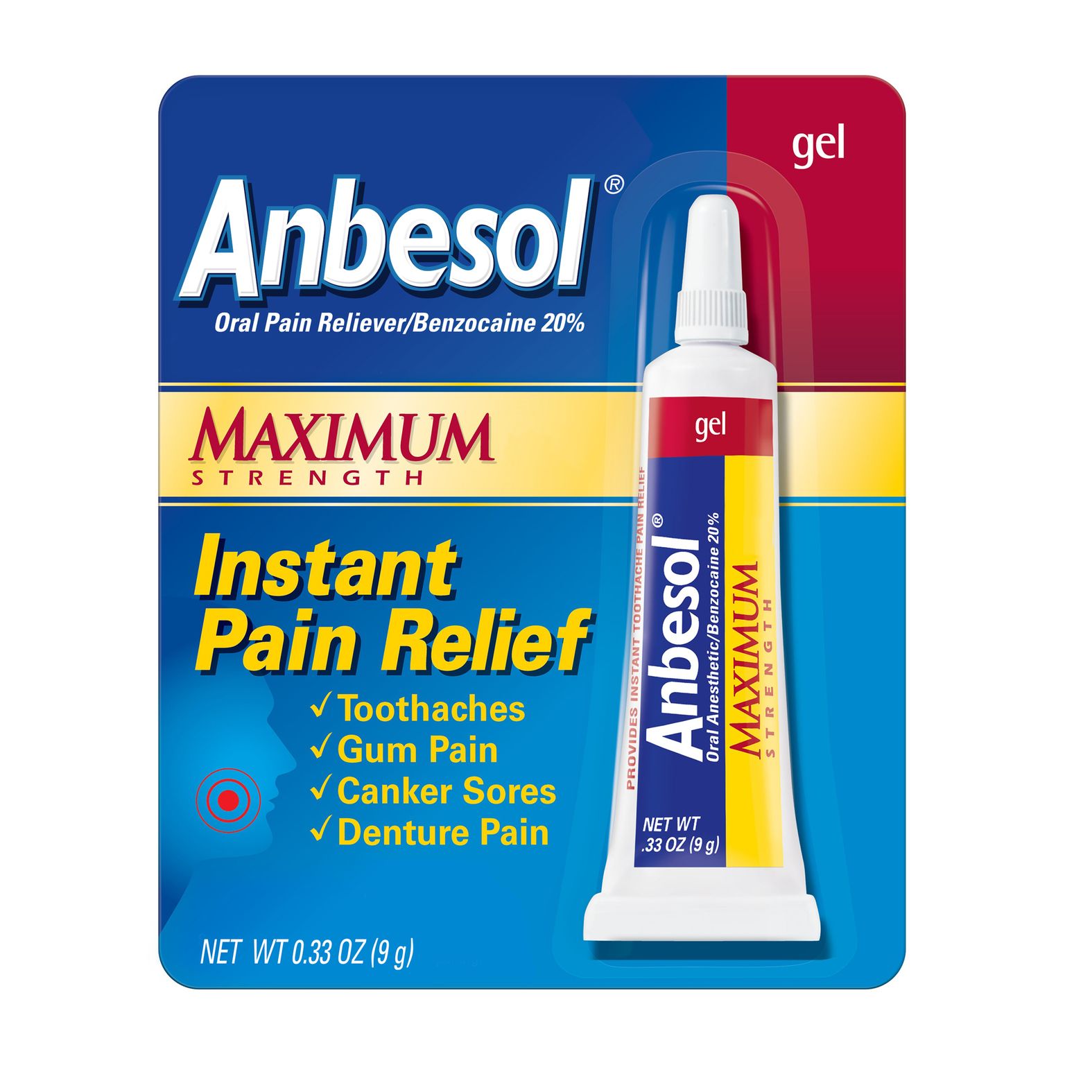 Order Anbesol Instant Pain Relief Gel, Maximum Strength - 0.33 oz food online from Rite Aid store, SUFFOLK on bringmethat.com