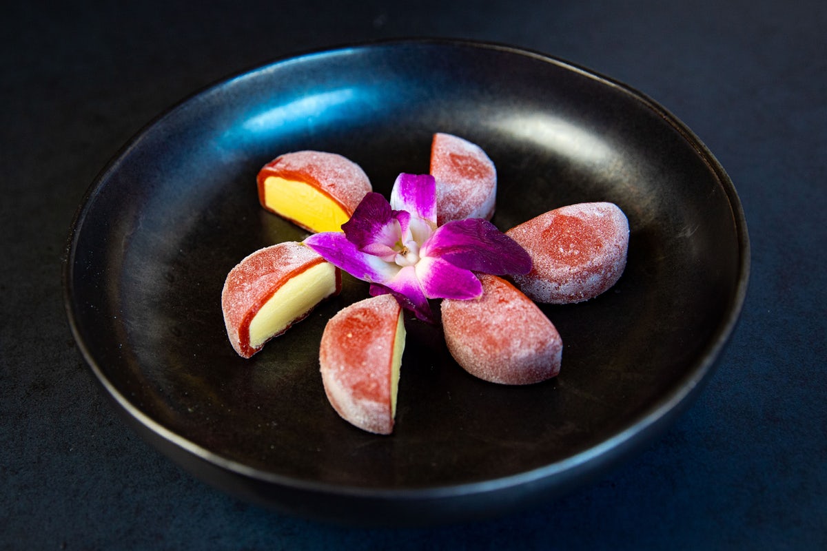 Order MOCHI ICE CREAM - MANGO (GF) food online from Blue Sushi Sake Grill store, Lincoln on bringmethat.com
