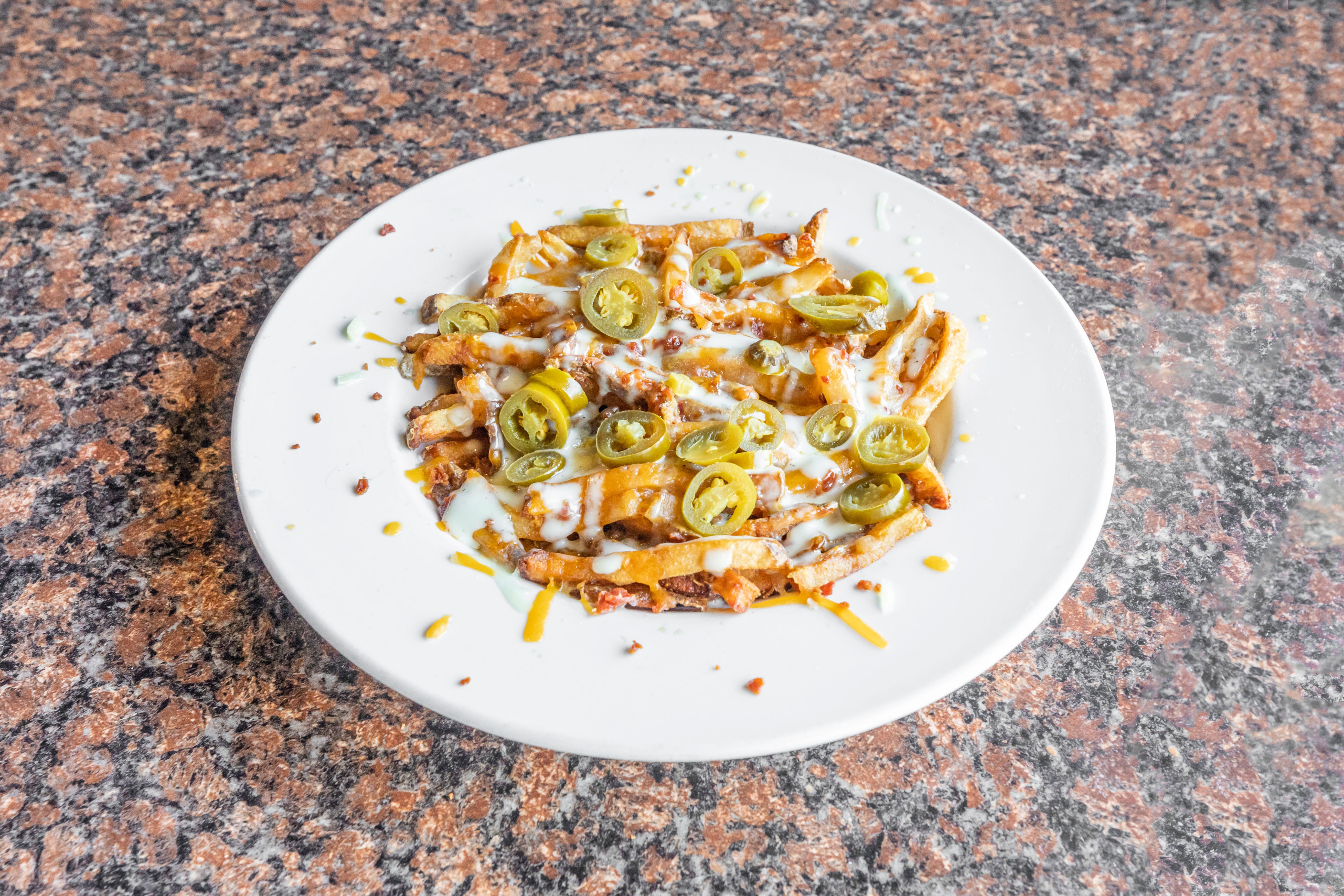 Order Loaded Fries - Appetizer food online from X & O Sports Bar store, Palos Heights on bringmethat.com