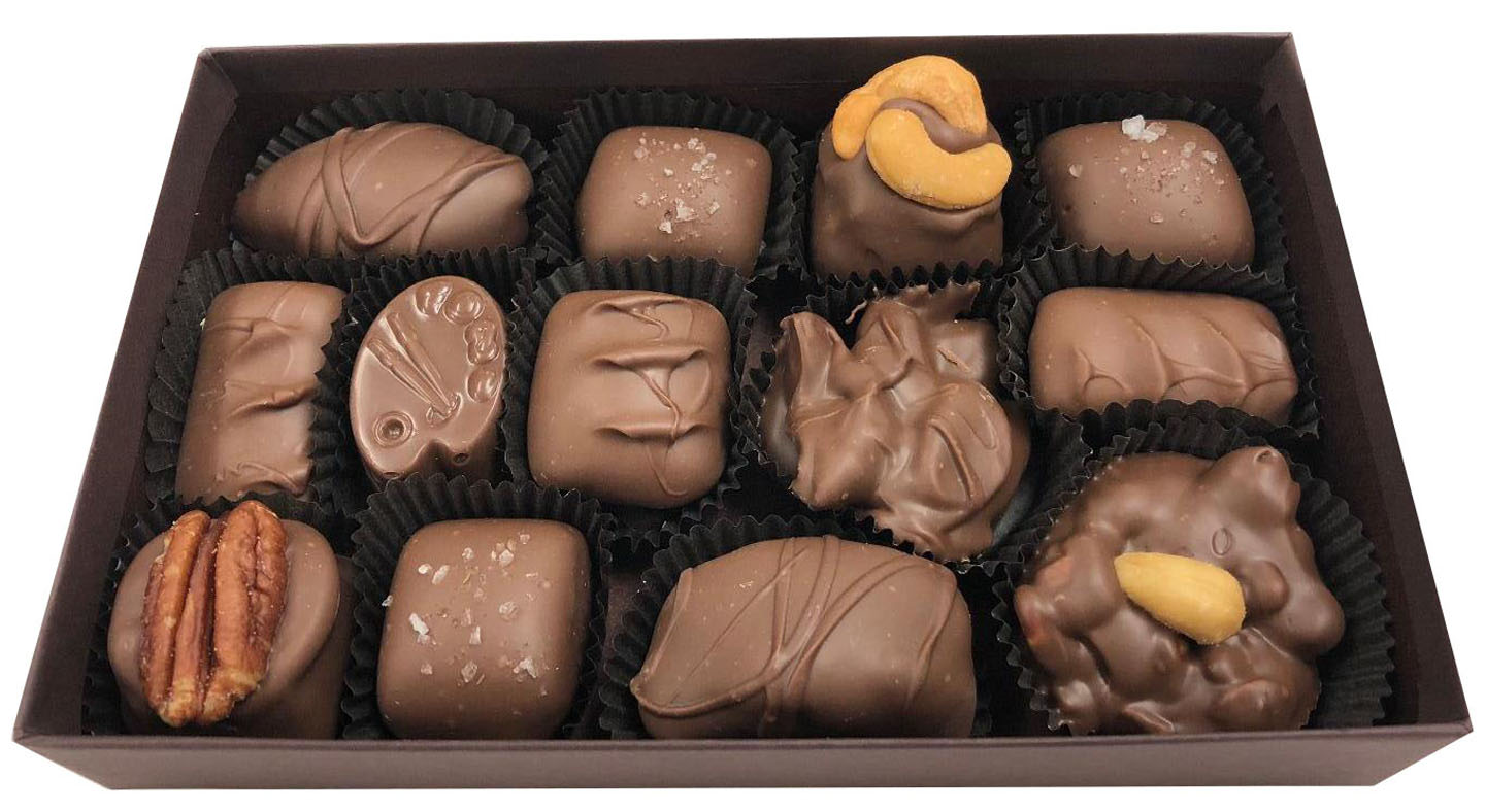 Order 8 oz. Milk Chocolate Assortment food online from Anastasiades Exclusive Chocolates store, North Canton on bringmethat.com