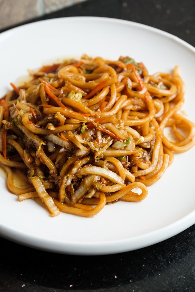 Order Sauteed Udon Noodle with Pork, Chicken or Vegetables food online from The Bund store, Forest Hills on bringmethat.com