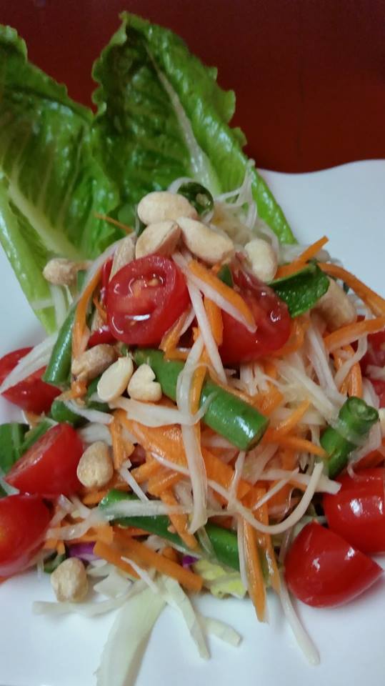 Order (Vegetarian) Papaya Salad food online from Bhan Thai store, Colorado Springs on bringmethat.com