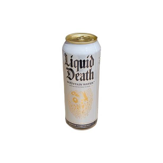 Order LIQUID DEATH MOUNTAIN WATER food online from TKB Bakery & Deli store, Indio on bringmethat.com