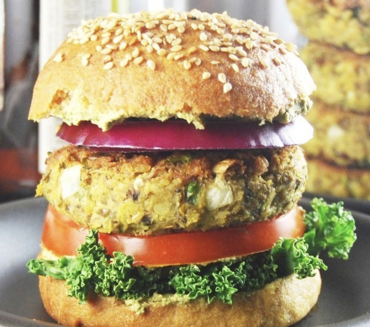Order Veggie Burger food online from Mediterranean Grill And Bar store, New York on bringmethat.com