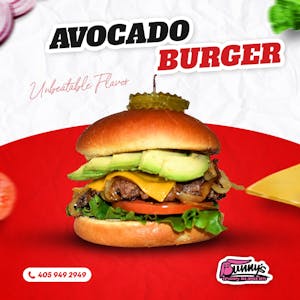 Order Avocado Burger food online from Bunny Onion Burgers store, Oklahoma City on bringmethat.com