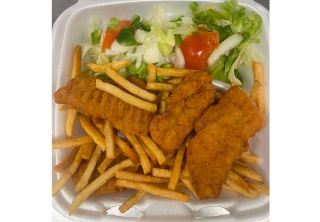 Order Tenders (3 pcs) with fries and Salad food online from Kennedy Fried Chicken store, Monticello on bringmethat.com