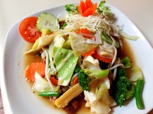 Order 33. Mix Vegetable (Pad Pak) food online from Siam Elephants Restaurant store, Elmira on bringmethat.com