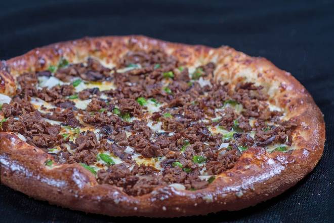 Order SM Philly Steak Pizza food online from Eurogyro store, Kent on bringmethat.com