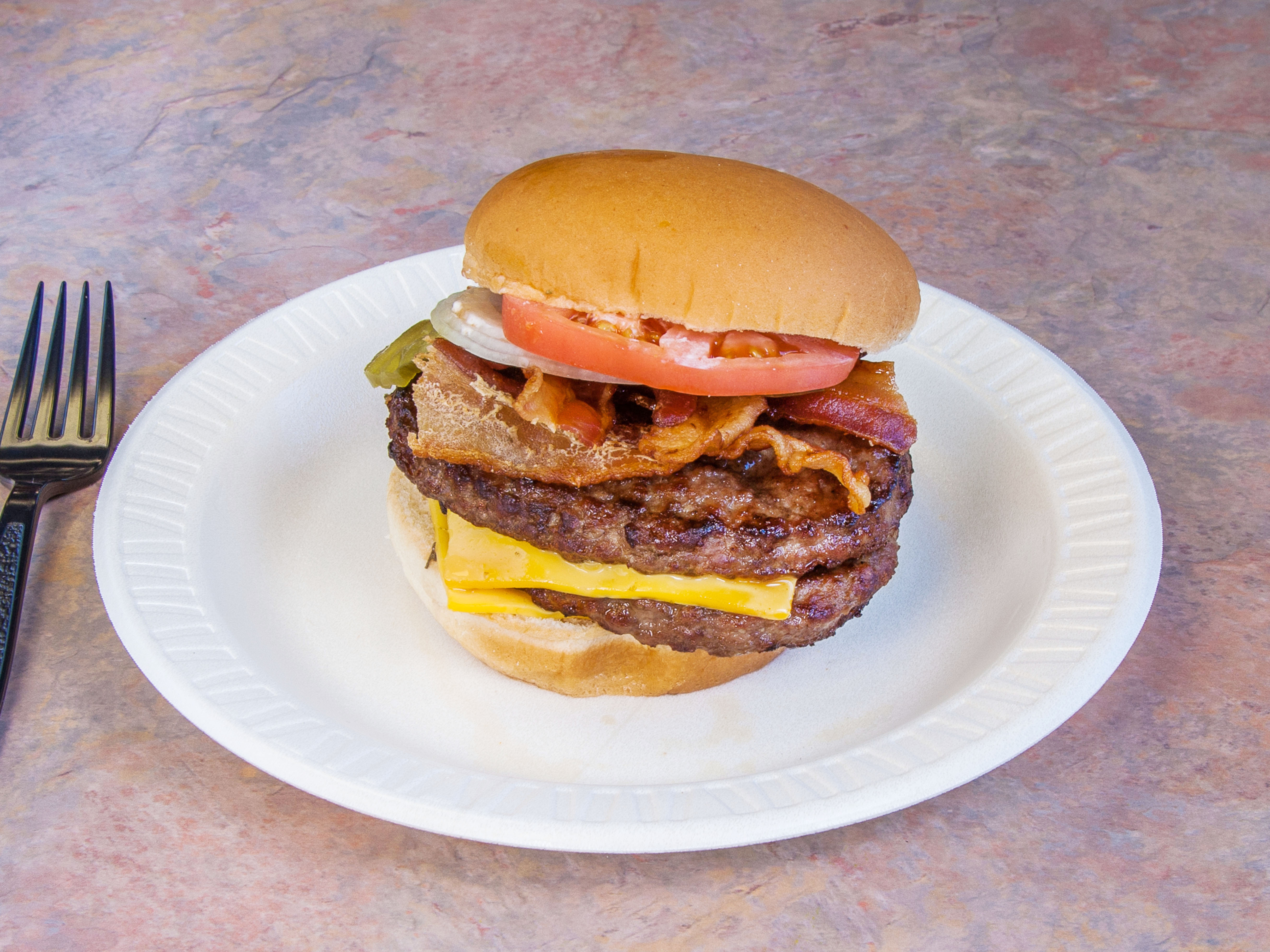 Order Bacon Cheeseburger food online from Nabby's Restaurant and Catering store, Plainfield on bringmethat.com