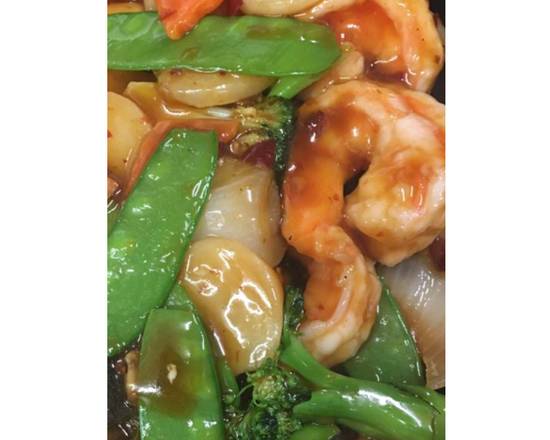 Order Jumbo Shrimp with mix vegetables (brown sauce) food online from China City store, Aliquippa on bringmethat.com