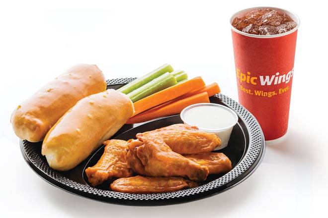 Order 5 pc Chicken Wings Combo Meal food online from Epic Wings- College store, San Diego on bringmethat.com